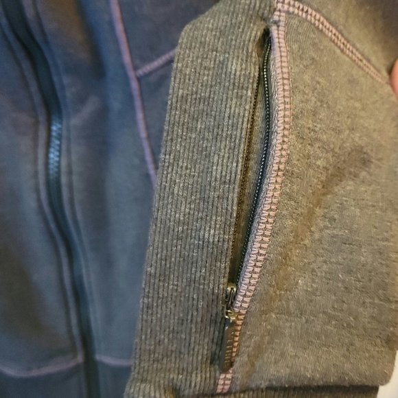 Athleta Full Zip Fleece Lined Gray Hoodie - Picture 6 of 13